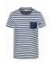 Men Men's T-Shirt Striped White/navy 8662
