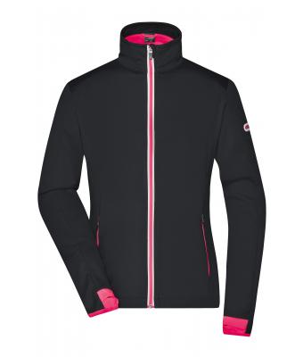 Donna Ladies' Sports Softshell Jacket Black/light-red 8407