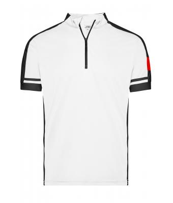 Homme Maillot cycliste homme 1/2 zip Blanc 7939