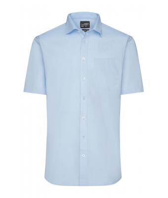 Herren Men's Shirt Shortsleeve Oxford Light-blue 8570