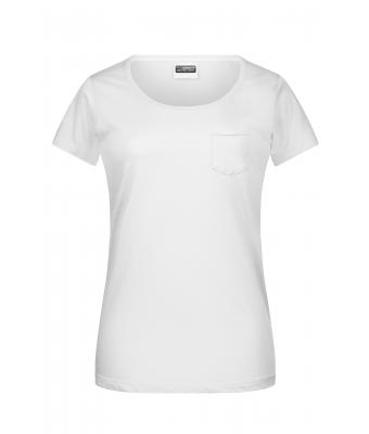 Femme Tee-Shirt femme bio avec poche Blanc 8375