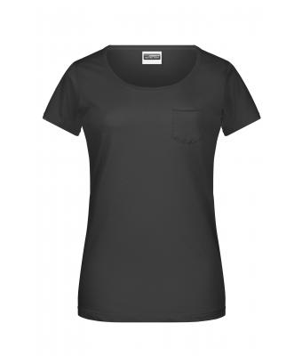 Femme Tee-Shirt femme bio avec poche Noir 8375