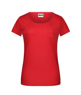 Femme Tee-Shirt femme bio avec poche Rouge 8375