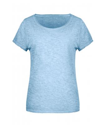 Femme T-shirt slub femme Bleu-horizon 8480