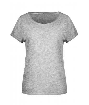 Femme T-shirt slub femme Gris-clair 8480