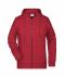 Femme Sweat-shirt zippé à capuche femme Rouge-carmin-mélange 8656