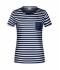 Donna Ladies' T-Shirt Striped Navy/white 8661