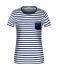 Ladies Ladies' T-Shirt Striped White/navy 8661