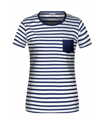 Femme T-shirt rayé femme Blanc/marine 8661
