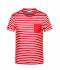 Herren Men's T-Shirt Striped Red/white 8662
