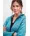 Donna Ladies' Knitted Fleece Hoody Denim-melange/black 8043