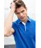 Men Men's Polo Single Stripe Turquoise/white 8660