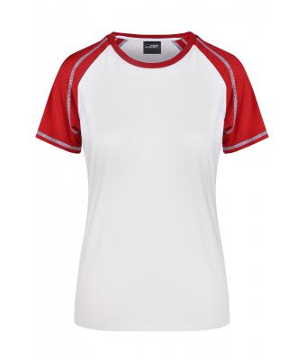 Femme Tee-shirt bicolore femme 160 g/m² Blanc/rouge 7189