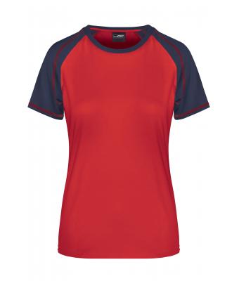 Femme Tee-shirt bicolore femme 160 g/m² Rouge/marine 7189