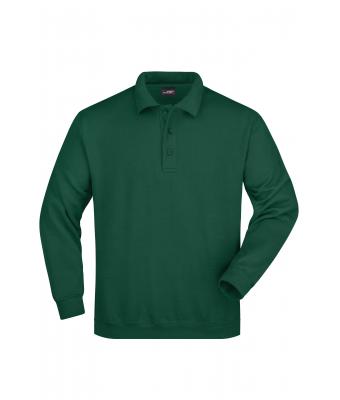 Unisexe Sweat-shirt col polo Vert-foncé 7211