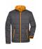 Herren Men's Padded Light Weight Jacket Carbon/orange 7912