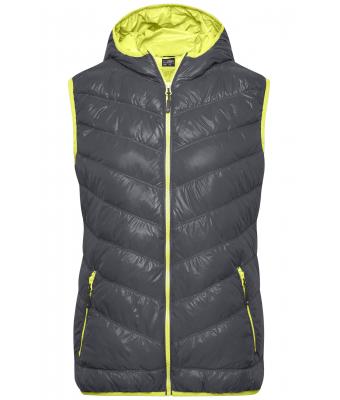 Damen Ladies' Down Vest Carbon/acid-yellow 8104