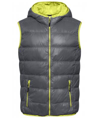 Herren Men's Down Vest Carbon/acid-yellow 8105