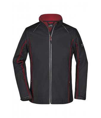 Donna Ladies' Zip-Off Softshell Jacket Black/red 8405