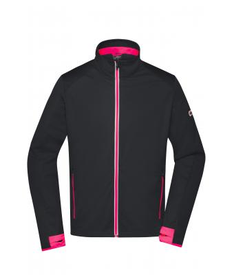 Herren Men's Sports Softshell Jacket Black/light-red 8408