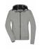 Donna Ladies' Hooded Softshell Jacket Light-grey/black 8614