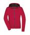 Damen Ladies' Hooded Softshell Jacket Red/black 8614