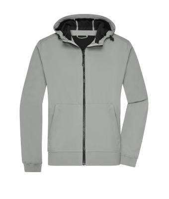 Uomo Men's Hooded Softshell Jacket Light-grey/black 8618