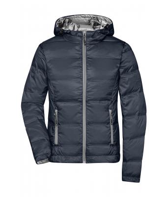 Donna Ladies' Hooded Down Jacket Navy/silver 8622