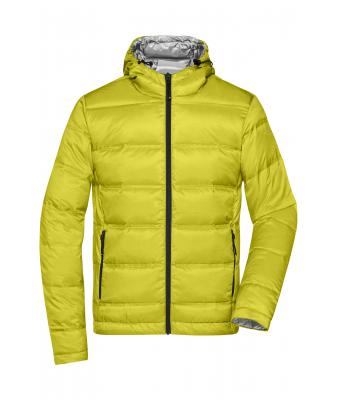Uomo Men's Hooded Down Jacket Yellow/silver 8623