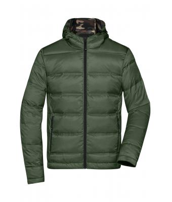 Uomo Men's Hooded Down Jacket Olive/camouflage 8623