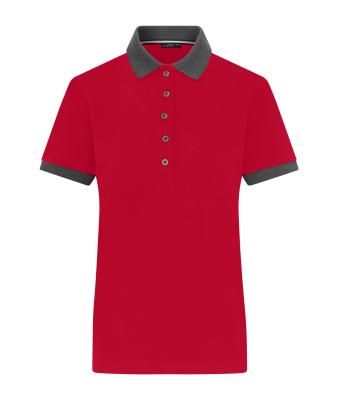 Donna Ladies' Polo Red/anthracite-melange 11173