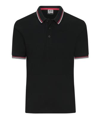 Uomo Men's Polo Black/white/red 11176
