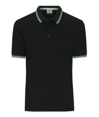 Uomo Men's Polo Black/white/lime-green 11176
