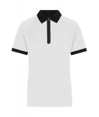 Damen Ladies' Zip-Polo White/black 11177