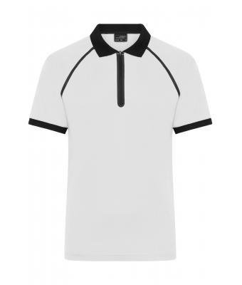 Uomo Men's Zip-Polo White/black 11178