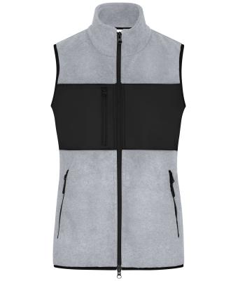 Damen Ladies' Fleece Vest Light-melange/black 11181