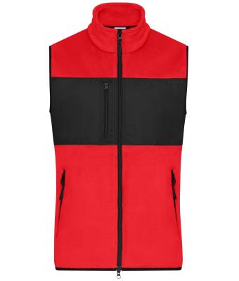 Uomo Men's Fleece Vest Red/black 11182