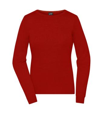 Damen Ladies' Round-Neck Pullover Red 11185