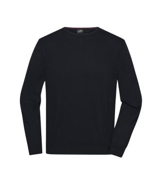 Herren Men's Round-Neck Pullover Black 11186
