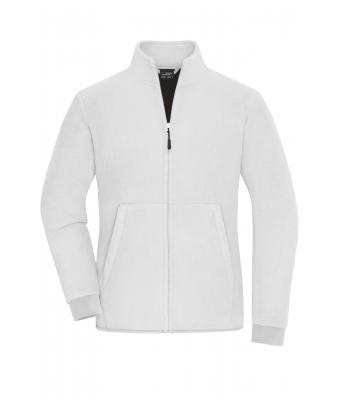 Damen Ladies' Bonded Fleece Jacket White/dark-grey 11463