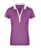 Ladies Ladies' Elastic Polo Short-Sleeved Purple/white 7317
