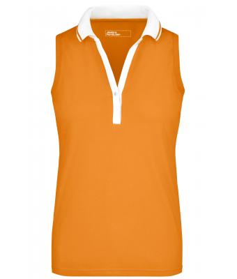 Donna Ladies' Elastic Polo Sleeveless Orange/white 7318
