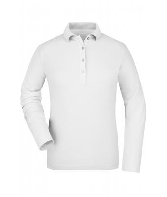Donna Ladies’ Elastic Polo Long-Sleeved White 7331