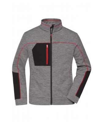 Donna Ladies' Structure Fleece Jacket Carbon-melange/black/red 10435