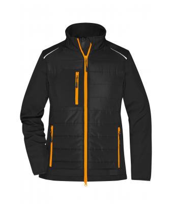 Damen Ladies' Hybrid Jacket Black/neon-orange 10438