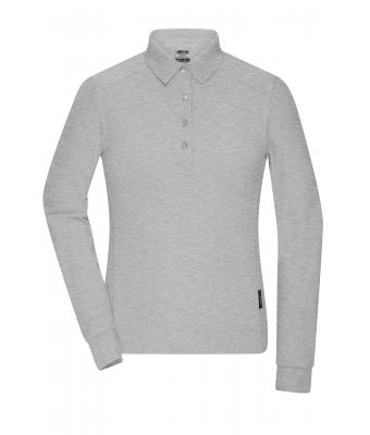 Donna Ladies' Workwear-Longsleeve Polo Grey-heather 10527