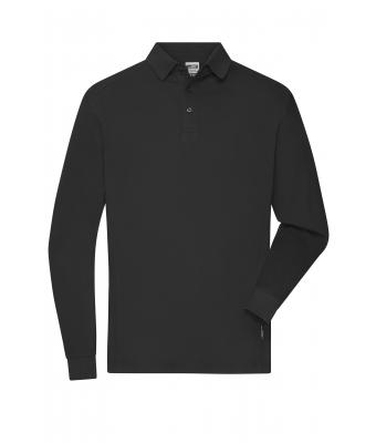 Uomo Men's Workwear-Longsleeve Polo Black 10528