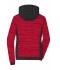 Ladies Ladies' Padded Hybrid Jacket Red-melange/black 10529