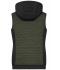 Donna Ladies' Padded Hybrid Vest Olive-melange/black 10532