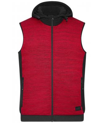 Uomo Men's Padded Hybrid Vest Red-melange/black 10533